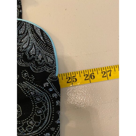 Alex Evenings Black Blue Paisley Print Jacket & Tank Set Medium - Picture 9 of 16